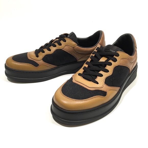 GUCCI GG SUPREME RETRO SNEAKERS -BLACK CANVAS / BROWN LEATHER -MEN’S US 12 -NEW - Picture 6 of 8
